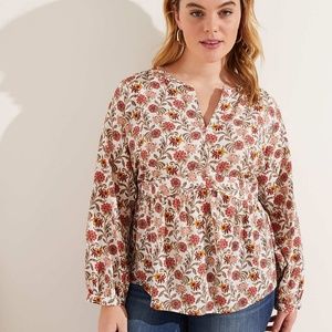 NWT LOFT PLUS FLORAL PEPLUM BLOUSE
